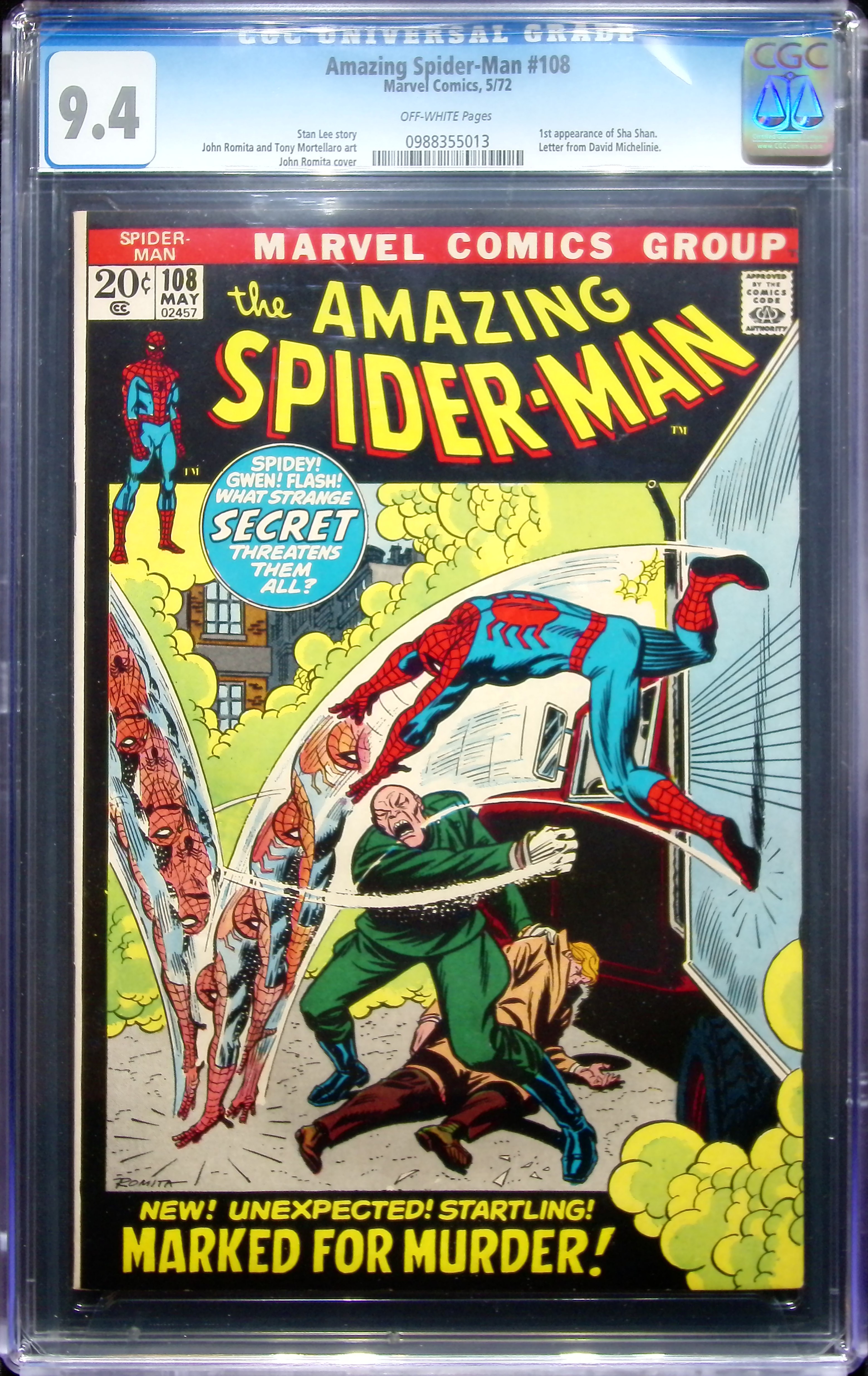 1972 Amazing Spider-Man #108 CGC 9.4 Marvel Comics