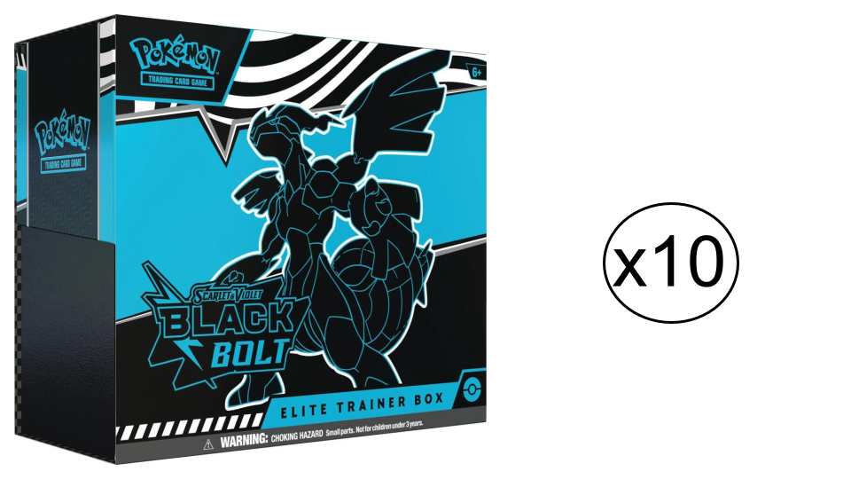 Pokemon TCG Scarlet & Violet 10.5 Black Bolt Elite Trainer Box Case (10 ETB)