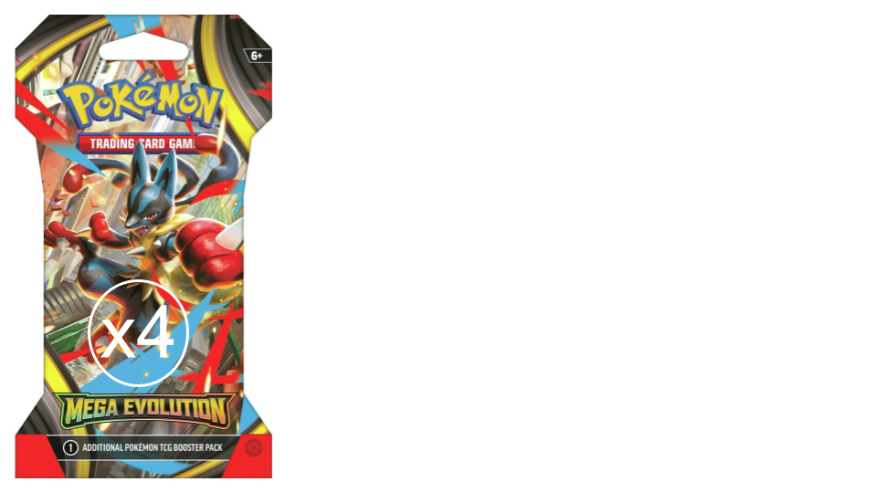 Pokemon Tcg: Mega Evolution Sleeved Booster Pack X4